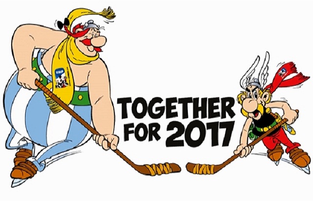 FOTO: Asterix in Obelix maskoti hokejskega SP 2017